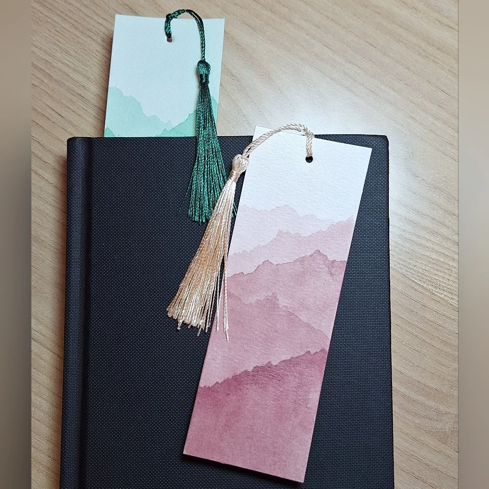 Hand-painted Abstract Landscape Bookmarks - Set of 2 (NWOT) - Picture 5 of 6